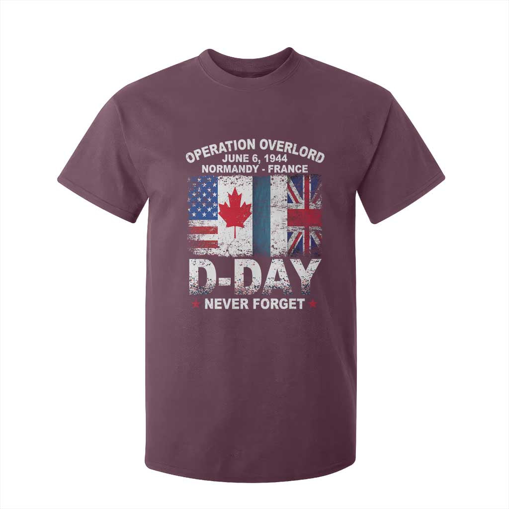 Operation Overlord D Day Normandy France WWII Never Forget T Shirt For Kid TS11 Maroon Print Your Wear