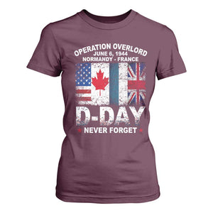 Operation Overlord D Day Normandy France WWII Never Forget T Shirt For Women TS11 Maroon Print Your Wear