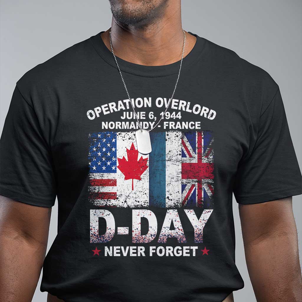 Operation Overlord D-Day T Shirt - Normandy France WWII Never Forget Military History Tee TS11 Black Print Your Wear