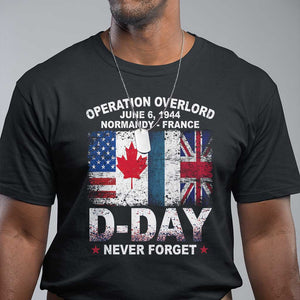 Operation Overlord D-Day T Shirt - Normandy France WWII Never Forget Military History Tee TS11 Black Print Your Wear