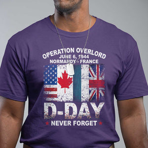 Operation Overlord D-Day T Shirt - Normandy France WWII Never Forget Military History Tee TS11 Purple Print Your Wear
