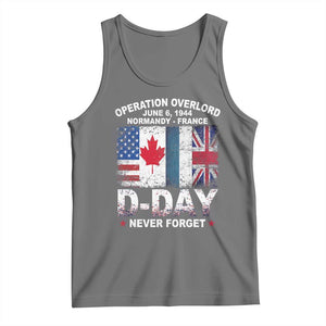 Operation Overlord D Day Normandy France WWII Never Forget Tank Top TS11 Black Heather Print Your Wear