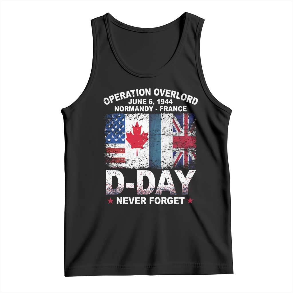 Operation Overlord D Day Normandy France WWII Never Forget Tank Top TS11 Black Print Your Wear