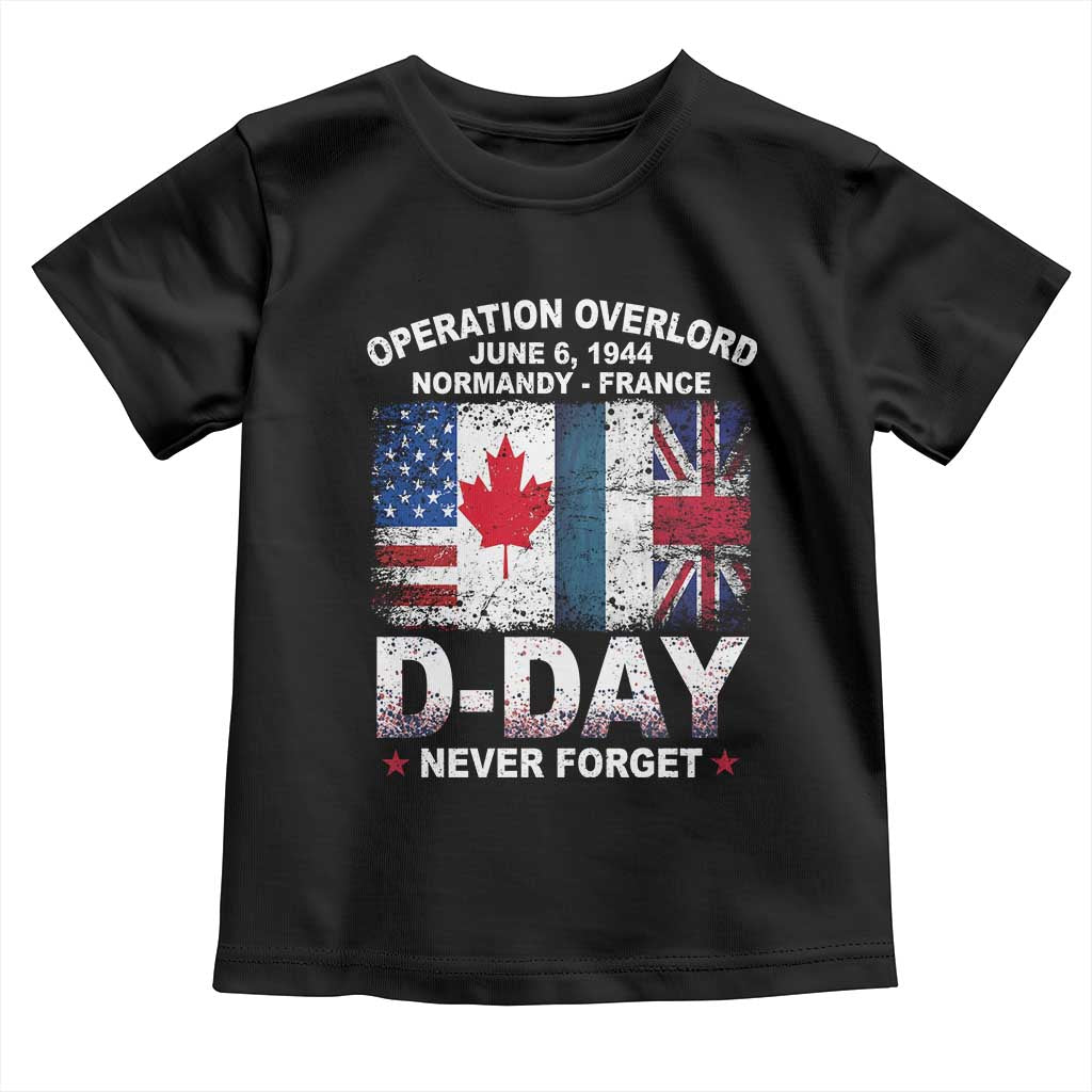 Operation Overlord D Day Normandy France WWII Never Forget Toddler T Shirt TS11 Black Print Your Wear