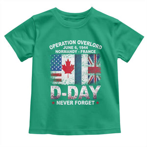 Operation Overlord D Day Normandy France WWII Never Forget Toddler T Shirt TS11 Irish Green Print Your Wear