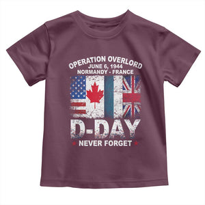 Operation Overlord D Day Normandy France WWII Never Forget Toddler T Shirt TS11 Maroon Print Your Wear