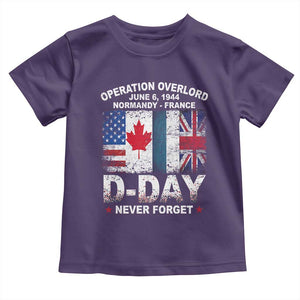 Operation Overlord D Day Normandy France WWII Never Forget Toddler T Shirt TS11 Purple Print Your Wear