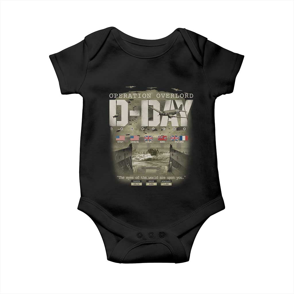 Operation Overlord D Day Normandy WWII Baby Onesie TS11 Black Print Your Wear