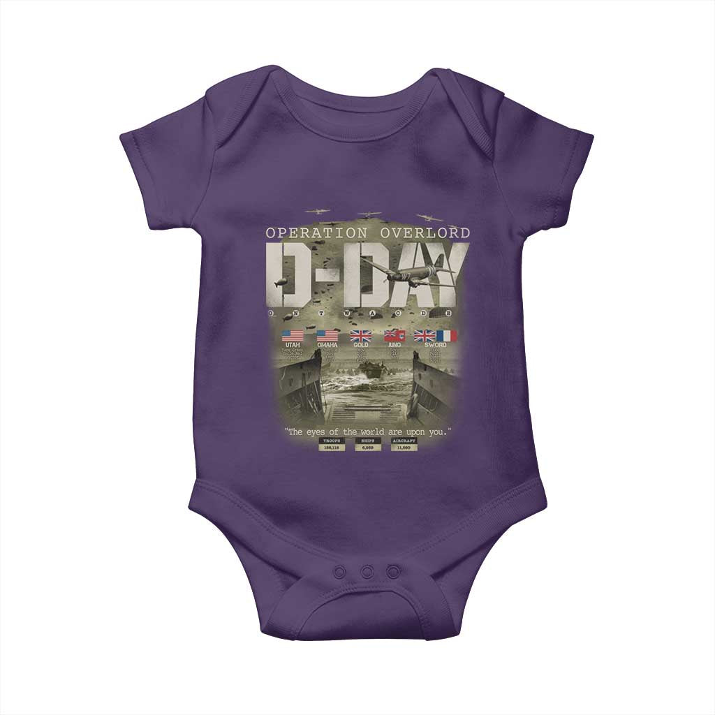 Operation Overlord D Day Normandy WWII Baby Onesie TS11 Purple Print Your Wear