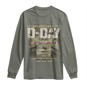 Operation Overlord D Day Normandy WWII Long Sleeve Shirt TS11 Military Green Print Your Wear