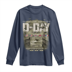 Operation Overlord D Day Normandy WWII Long Sleeve Shirt TS11 Navy Print Your Wear