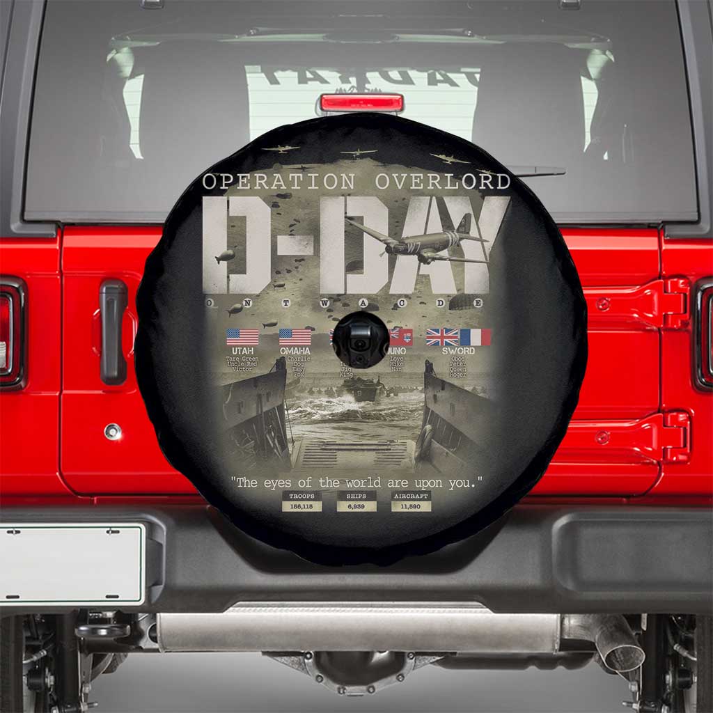 Operation Overlord D Day Normandy WWII Spare Tire Cover TS11 Black Print Your Wear
