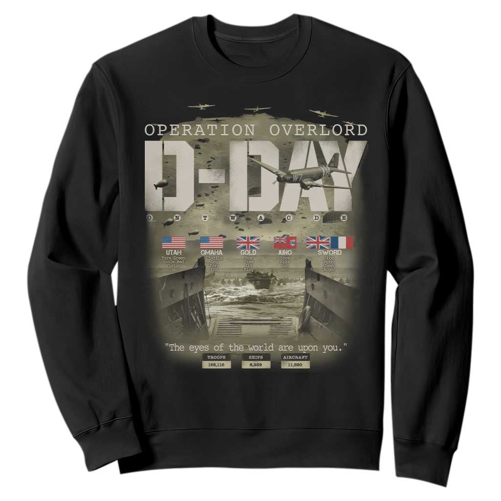 Operation Overlord D Day Normandy WWII Sweatshirt TS11 Black Print Your Wear
