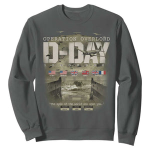 Operation Overlord D Day Normandy WWII Sweatshirt TS11 Dark Heather Print Your Wear