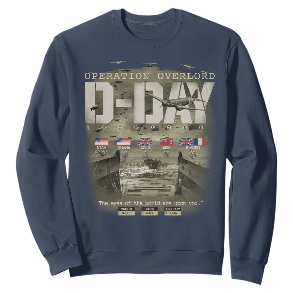 Operation Overlord D Day Normandy WWII Sweatshirt TS11 Navy Print Your Wear