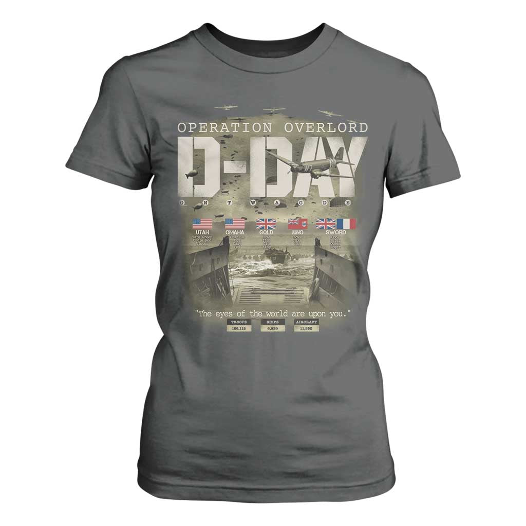 Operation Overlord D Day Normandy WWII T Shirt For Women TS11 Dark Heather Print Your Wear