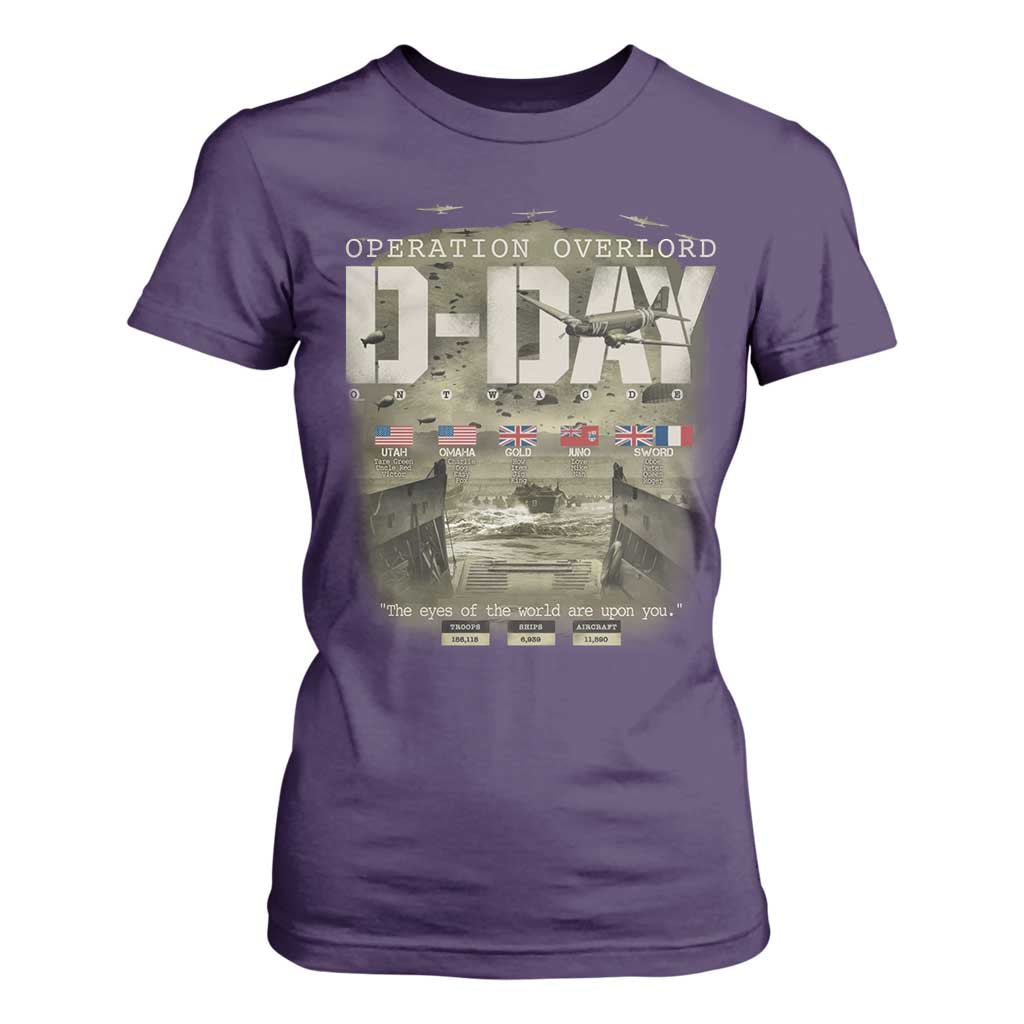 Operation Overlord D Day Normandy WWII T Shirt For Women TS11 Purple Print Your Wear