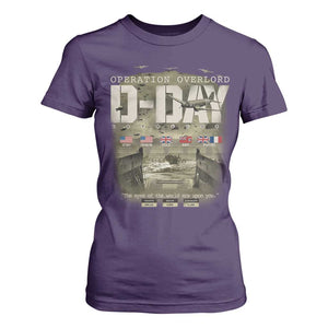 Operation Overlord D Day Normandy WWII T Shirt For Women TS11 Purple Print Your Wear