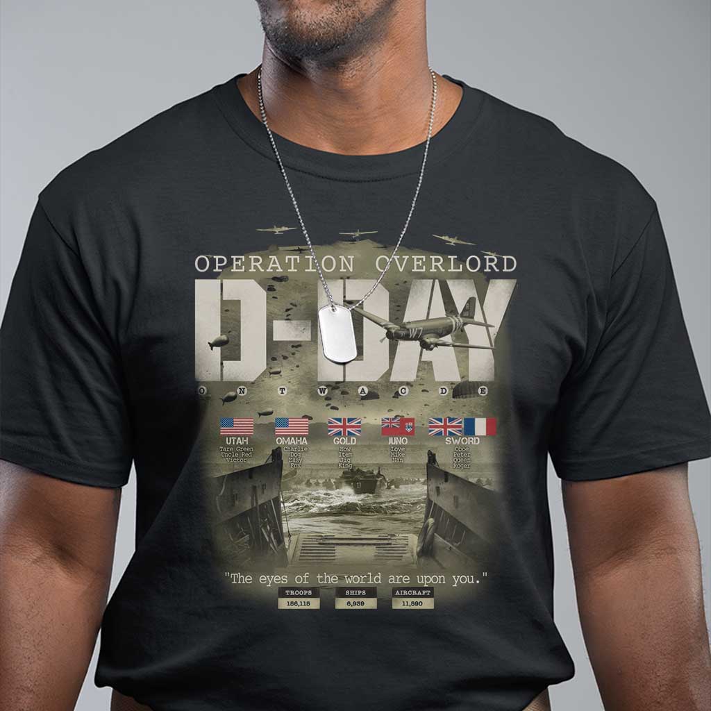 Operation Overlord D Day Normandy WWII T Shirt TS11 Black Print Your Wear