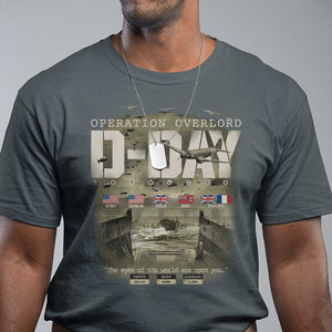 Operation Overlord D Day Normandy WWII T Shirt TS11 Dark Heather Print Your Wear