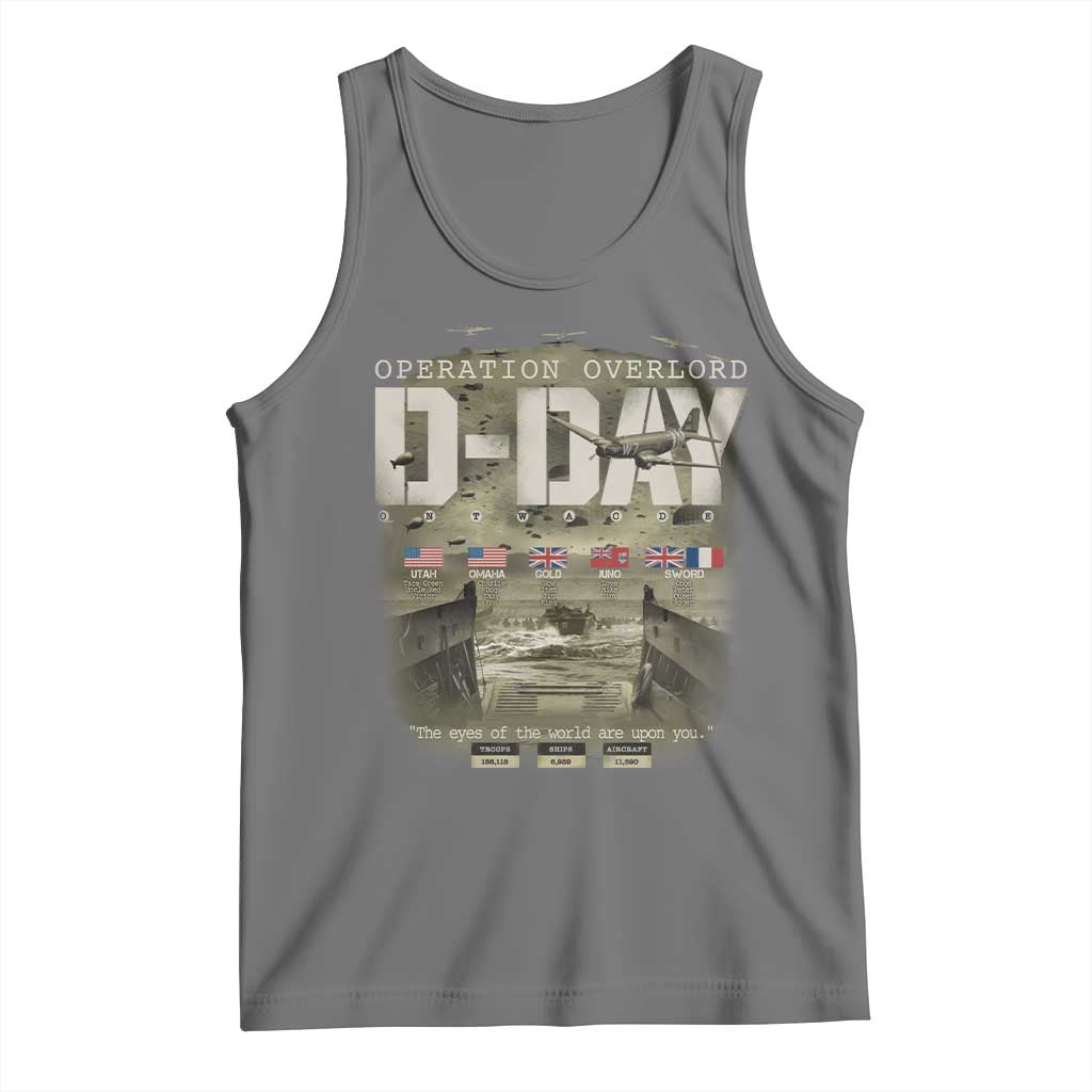 Operation Overlord D Day Normandy WWII Tank Top TS11 Black Heather Print Your Wear