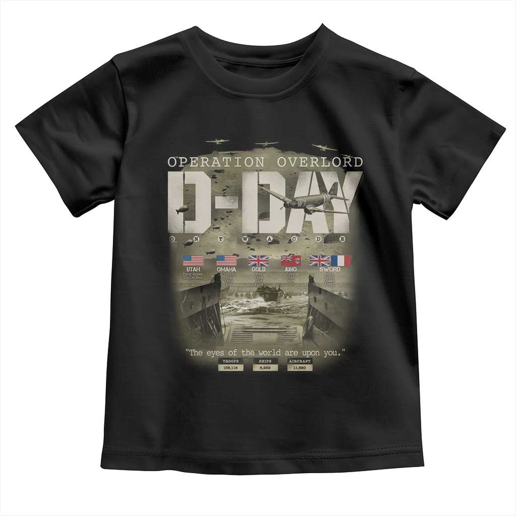 Operation Overlord D Day Normandy WWII Toddler T Shirt TS11 Black Print Your Wear