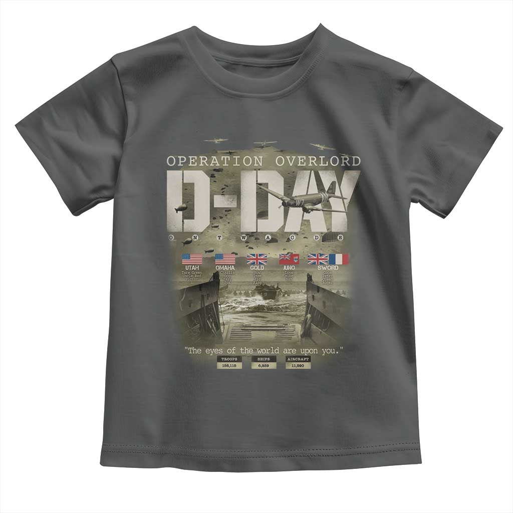 Operation Overlord D Day Normandy WWII Toddler T Shirt TS11 Dark Heather Print Your Wear