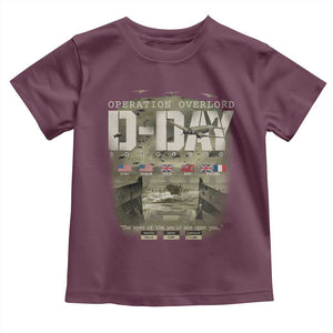 Operation Overlord D Day Normandy WWII Toddler T Shirt TS11 Maroon Print Your Wear