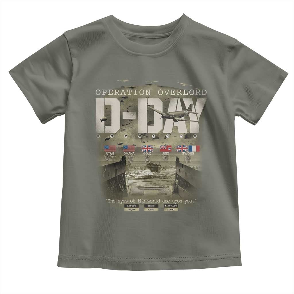 Operation Overlord D Day Normandy WWII Toddler T Shirt TS11 Military Green Print Your Wear