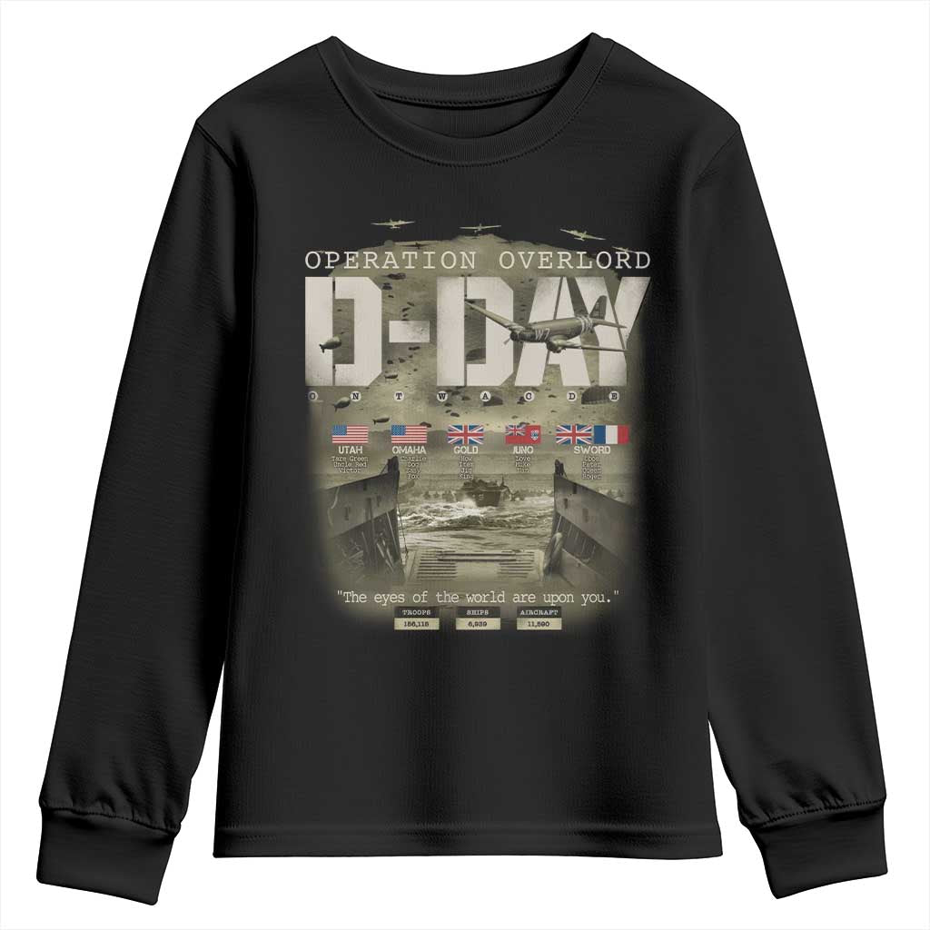 Operation Overlord D Day Normandy WWII Youth Sweatshirt TS11 Black Print Your Wear