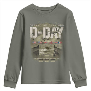Operation Overlord D Day Normandy WWII Youth Sweatshirt TS11 Military Green Print Your Wear