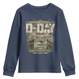 Operation Overlord D Day Normandy WWII Youth Sweatshirt TS11 Navy Print Your Wear