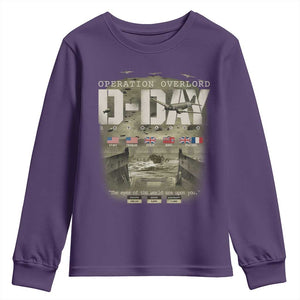 Operation Overlord D Day Normandy WWII Youth Sweatshirt TS11 Purple Print Your Wear