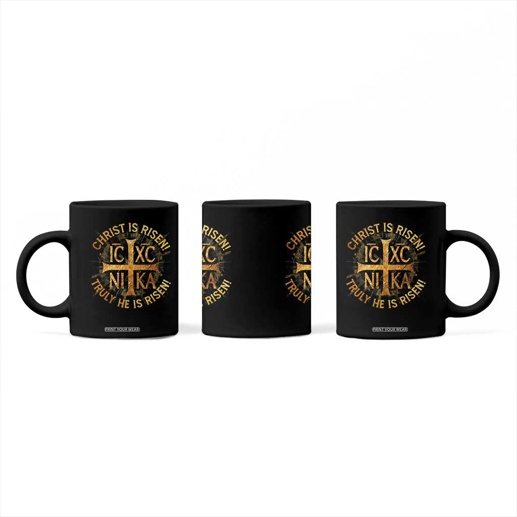 Orthodox Easter Christian Coffee Mug Christ Is Risen He Is Risen Greek NIKA Cross TS11 Print Your Wear