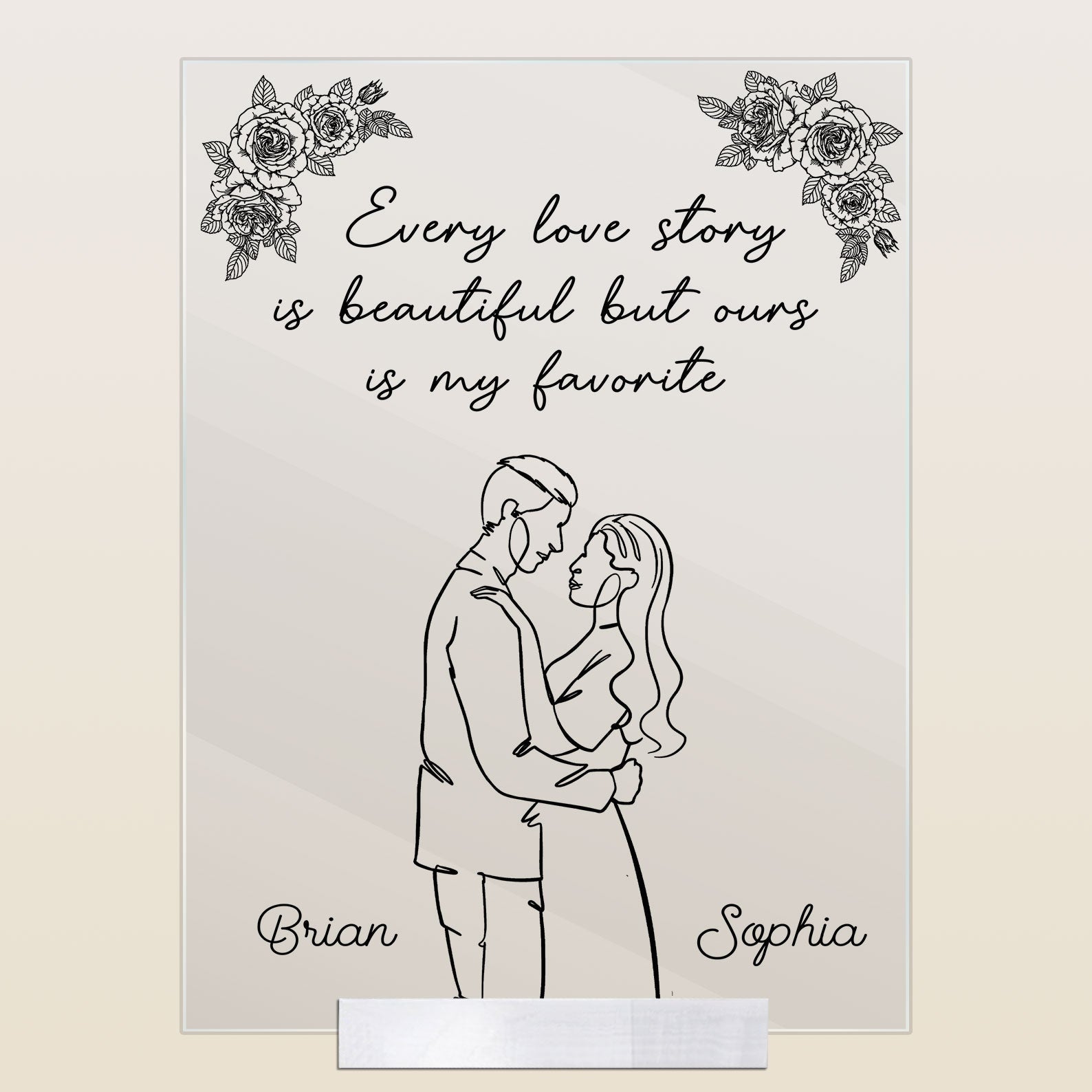 Personalized Our Love Story Is My Favorite Acrylic Plaque Anniversary, Birthday, Valentine Gift For Spouse, Lover, Husband, Wife, Boyfriend, Girlfriend CTM Acrylic Table Sign 4" x 6 " Custom - Printyourwear