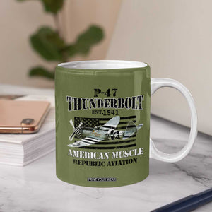 P-47 Thunderbolt WWII Airplane Coffee Mug American Muscle Vintage TS02 Print Your Wear