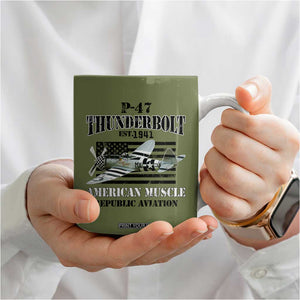 P-47 Thunderbolt WWII Airplane Coffee Mug American Muscle Vintage TS02 Print Your Wear