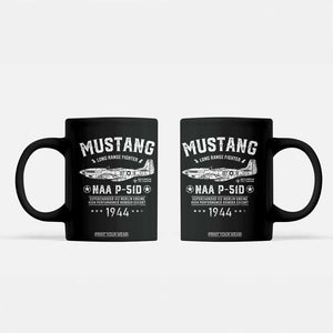 P-51 Mustang Coffee Mug North American Aviation WW2 P51 Fighter Plane TS02 Black Print Your Wear