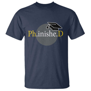 PHD Graduation PhinisheD Degree Doctorate Graduate T Shirt TS11 Navy Print Your Wear