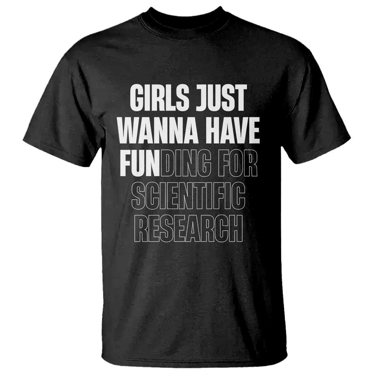 PHD Graduation T Shirt Girls Just Wanna Have Funding For Scientific Research TS10 Black Print Your Wear