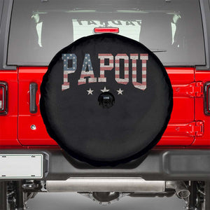 Papou Spare Tire Cover New Grandpa Fathers Day USA Flag Patriotic TS10 Black Print Your Wear