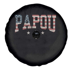 Papou Spare Tire Cover New Grandpa Fathers Day USA Flag Patriotic TS10 Print Your Wear