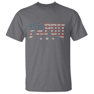 Papou T Shirt New Grandpa Fathers Day USA Flag Patriotic TS10 Charcoal Print Your Wear