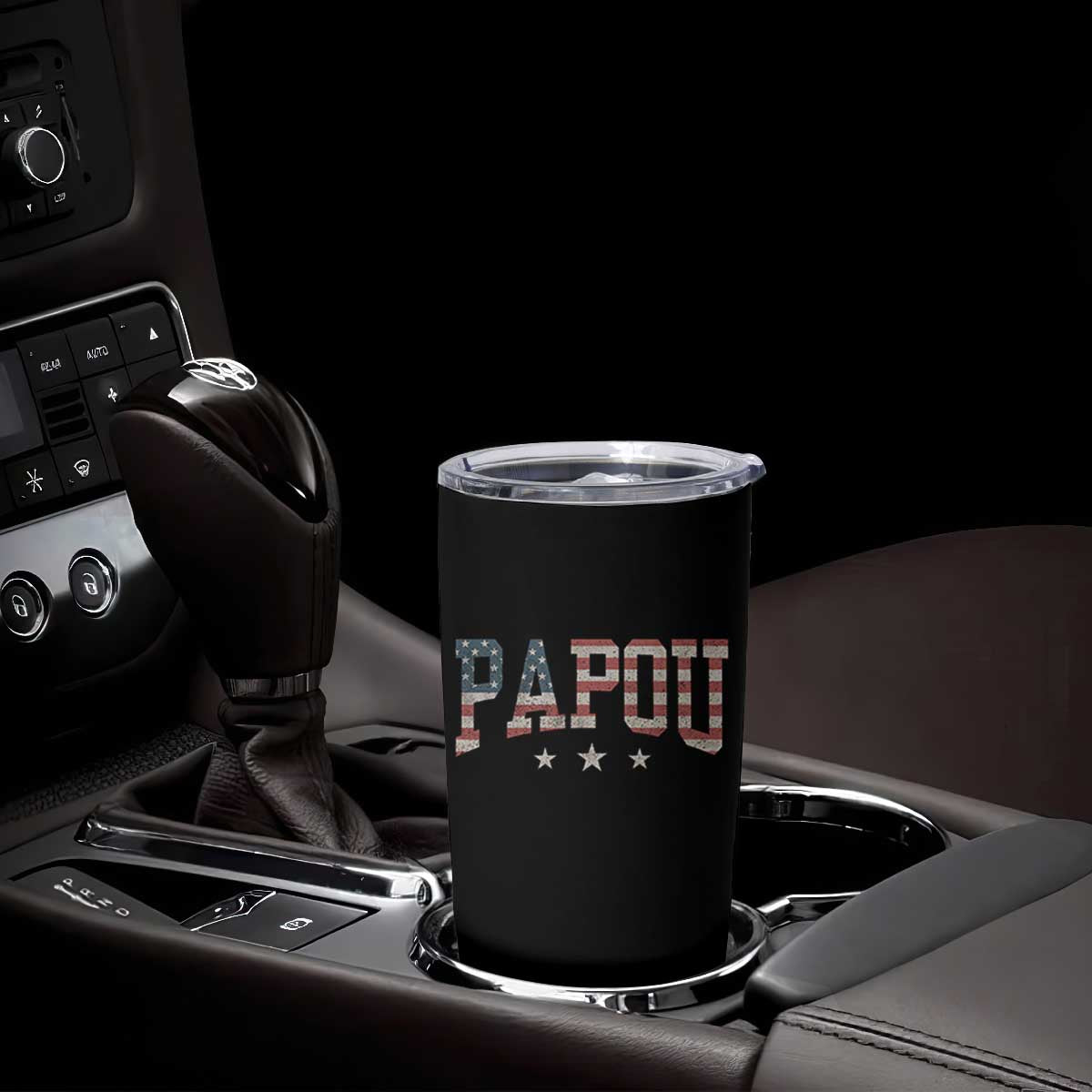Papou Tumbler Cup New Grandpa Fathers Day USA Flag Patriotic TS10 Print Your Wear