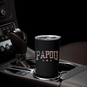 Papou Tumbler Cup New Grandpa Fathers Day USA Flag Patriotic TS10 Print Your Wear