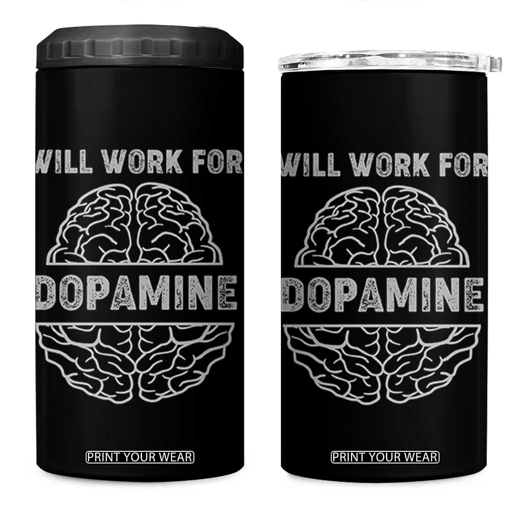 Parkinson's Awareness 4 in 1 Can Cooler Tumbler Work For Dopamine Parkinsons Warrior Support TS02 One Size: 16 oz Black Print Your Wear