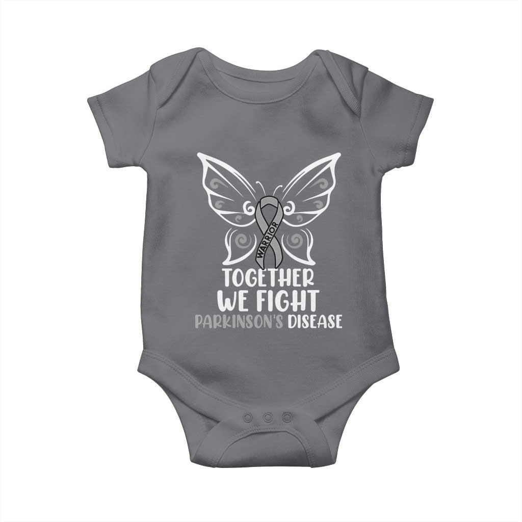 Parkinson's Awareness Baby Onesie We Fight Together Support Squad Gray Ribbon Butterfly TS02 Charcoal Print Your Wear