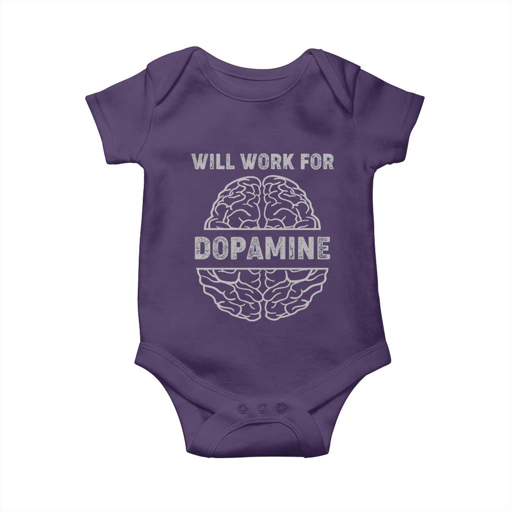 Parkinson's Awareness Baby Onesie Work For Dopamine Parkinsons Warrior Support TS02 Purple Print Your Wear