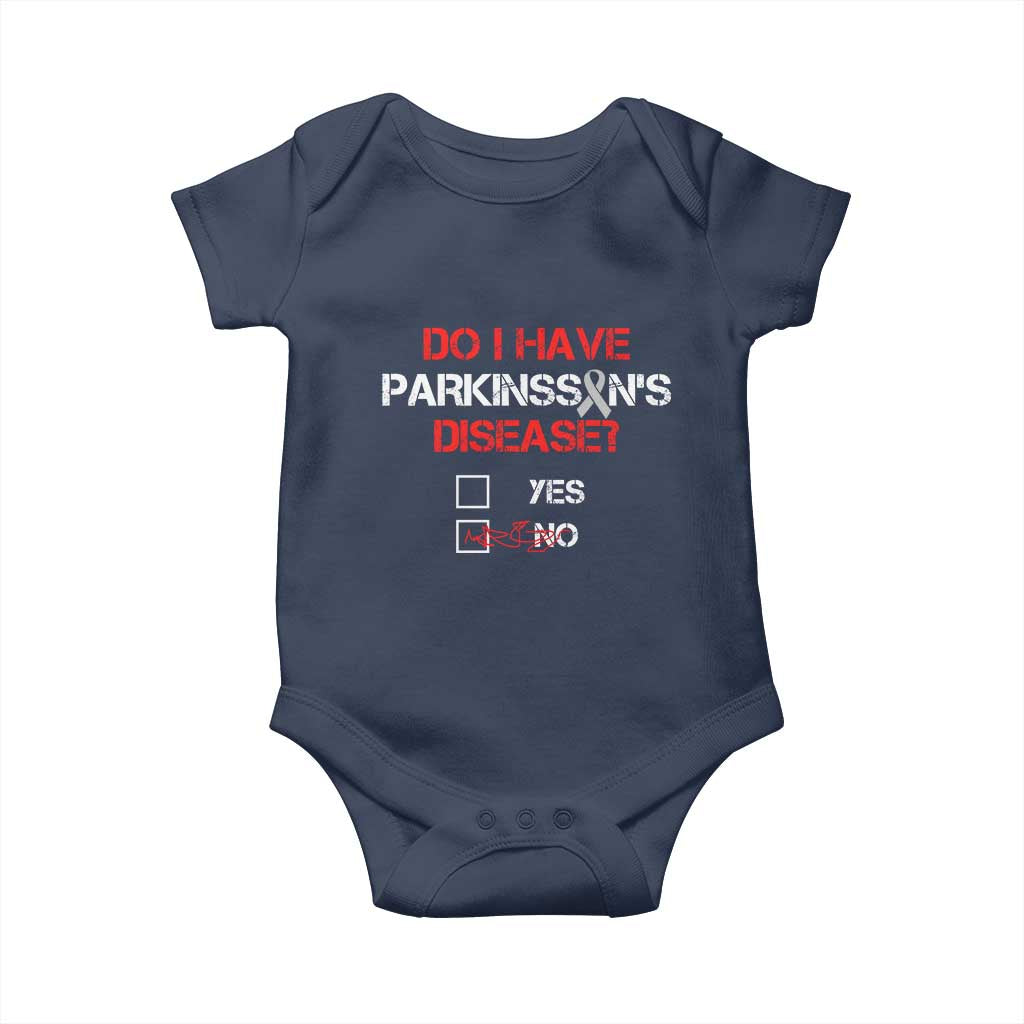 Parkinson's Awareness Baby Onesie Yes No Warrior Survivor Support TS02 Navy Print Your Wear