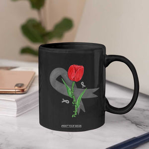 Parkinson's Awareness Coffee Mug Gray Ribbon Tulips Support Parkinsons Warrior TS02 Print Your Wear